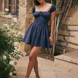 Square Collar Strapless Nightclub Sexy Party Spring Summer Mini Dress