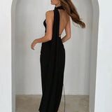 Split Backless Sexy One Shoulder Elegant Long Summer Nightclub Maxi Dress