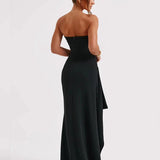 Split Sexy Party Elegant Long 2025 Summer Backless Nightclub Slim Bodycon Pleated Maxi Dress