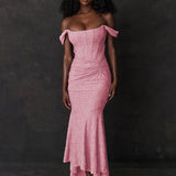 Jacquard Off Shoulder Mermaid Nightclub Long Sexy Spring Summer Maxi Dress