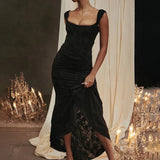 Jacquard Off Shoulder Mermaid Nightclub Long Sexy Spring Summer Maxi Dress