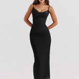 Lace Mesh Slim Bodycon Spaghetti Strap Summer Nightclub Elegant Long Midi Dress