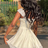 Waist Wrap A-line Spaghetti Strap Summer Backless Nightclub Sexy Party Mini Dress