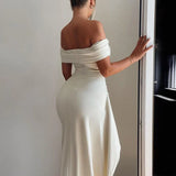 Off Shoulder Long Summer High Split Backless Nightclub Sexy Party Maxi Dress