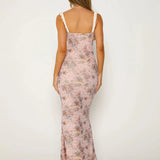 Print Bodycon Spaghetti Strap Elegant Long Sexy Spring Summer Maxi Dress