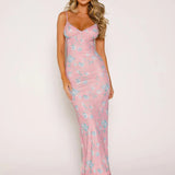 Print Bodycon Spaghetti Strap Elegant Long Sexy Spring Summer Maxi Dress