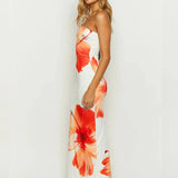 Print Bodycon Elegant Long Backless Nightclub Sexy Spring Summer Maxi Dress