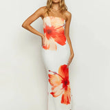 Print Bodycon Elegant Long Backless Nightclub Sexy Spring Summer Maxi Dress