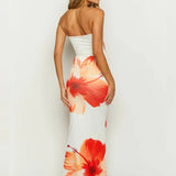 Print Bodycon Elegant Long Backless Nightclub Sexy Spring Summer Maxi Dress