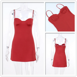 Short A-Line Summer Sexy Slim Sling Spaghetti Strap Strapless Backless Mini Dress