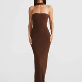 Scarf Print Bodycon Long Backless Nightclub Sexy Spring Summer Maxi Dress