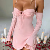 Bodycon Bandage Spaghetti Strap Spring Summer Backless Nightclub Sexy Party Mini Dress