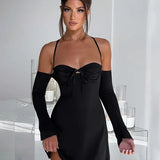 Bodycon Bandage Spaghetti Strap Spring Summer Backless Nightclub Sexy Party Mini Dress