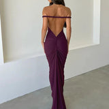 Bodycon Elegant Long Mermaid Halter Off Shoulder Sexy Spring Summer Maxi Dress