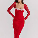 Bodycon Elegant Strapless Autumn Winter Nightclub Sexy Midi Dress