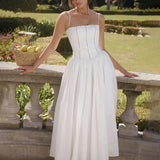 Waist Wrap A-line Long Hollow Out Spring Summer Backless Sexy Party Bandage Midi Dress