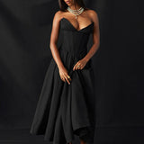 Waist Wrap Fishbone A-line Long Summer Backless Nightclub Sexy Midi Dress