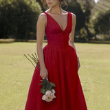 Waist Wrap A-line Spaghetti Strap Spring Summer Elegant Long Sexy Midi Dress