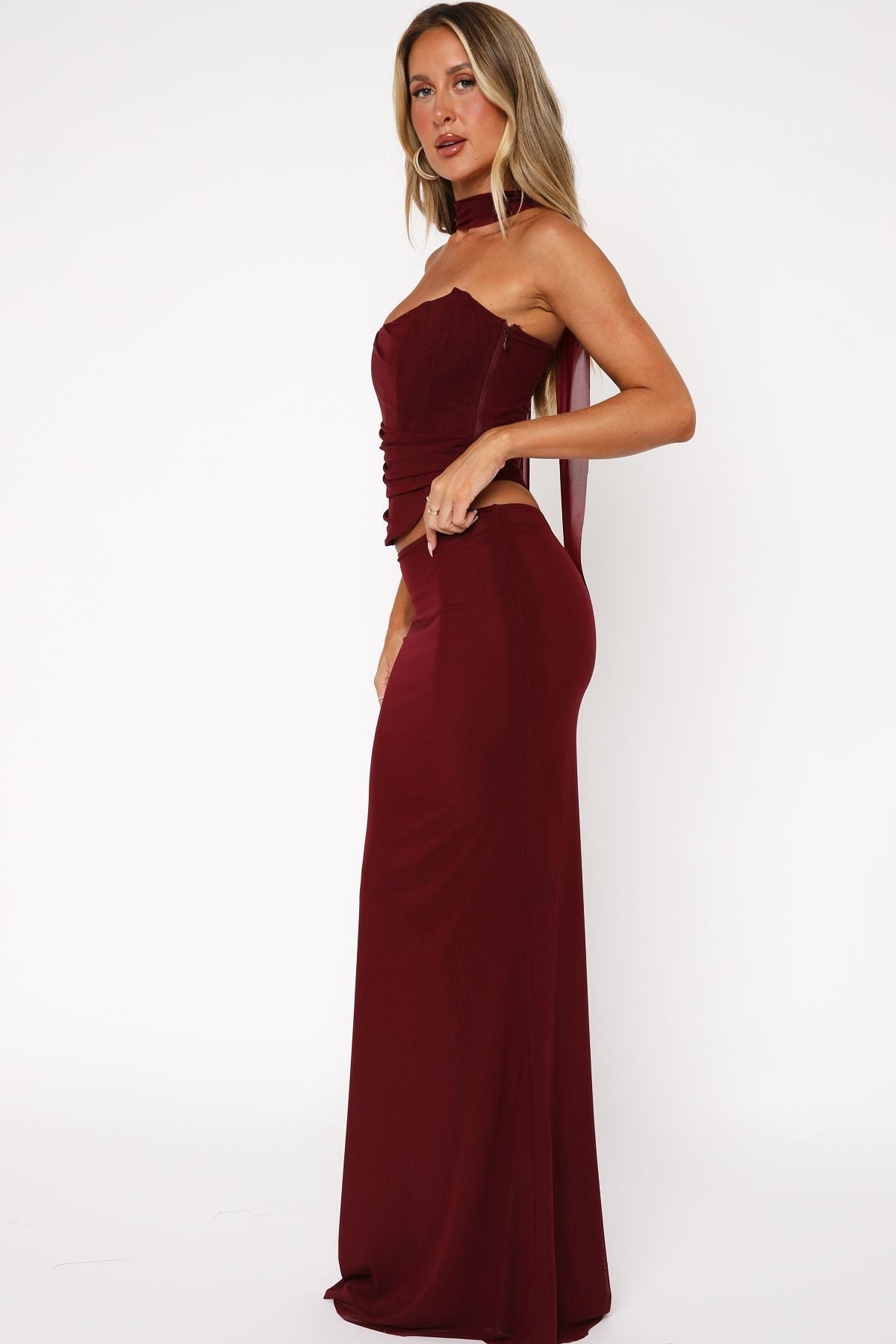 Loving You Maxi Skirt Burgundy
