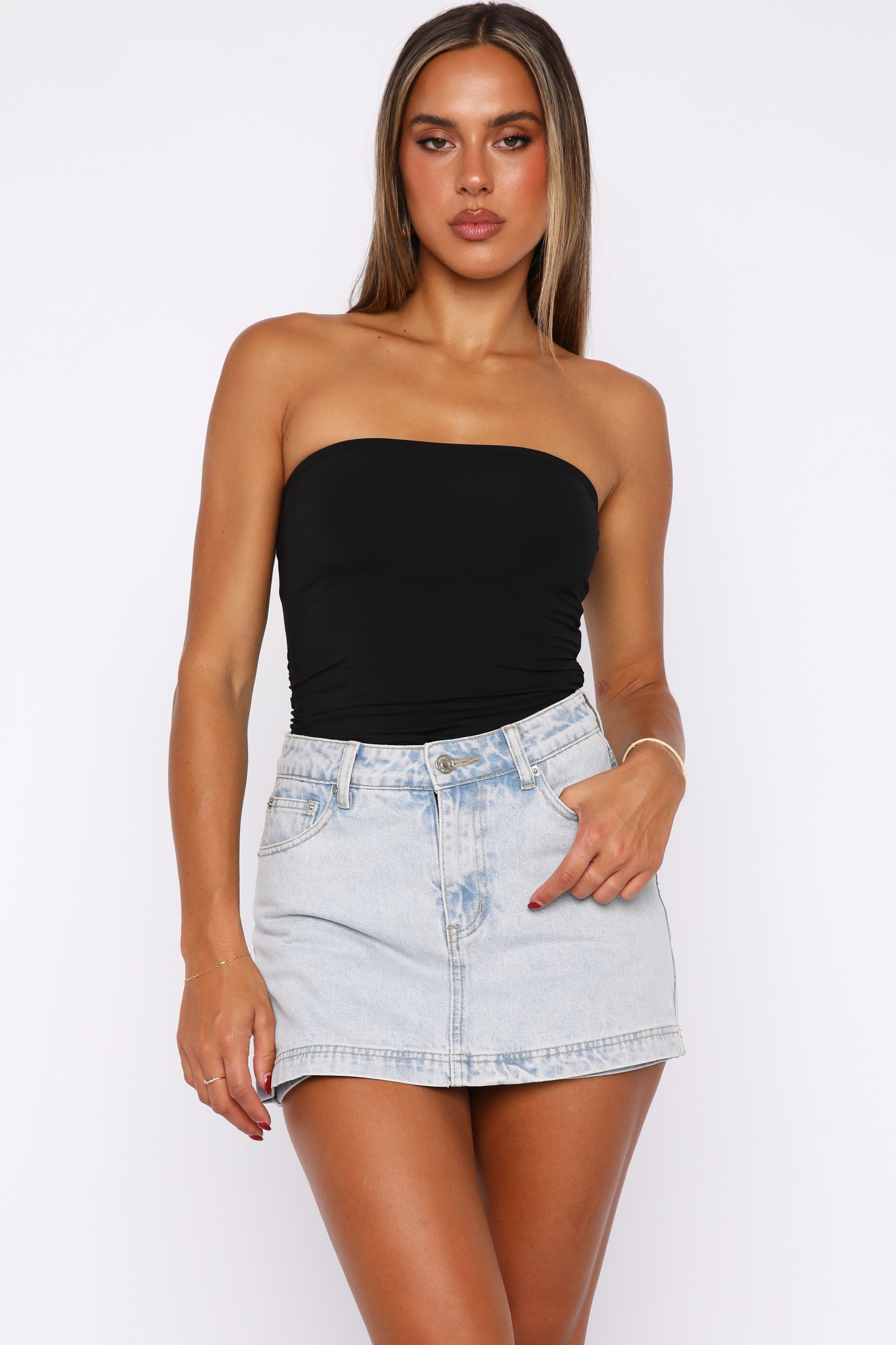 All Your Problems Denim Skort Glacier Blue