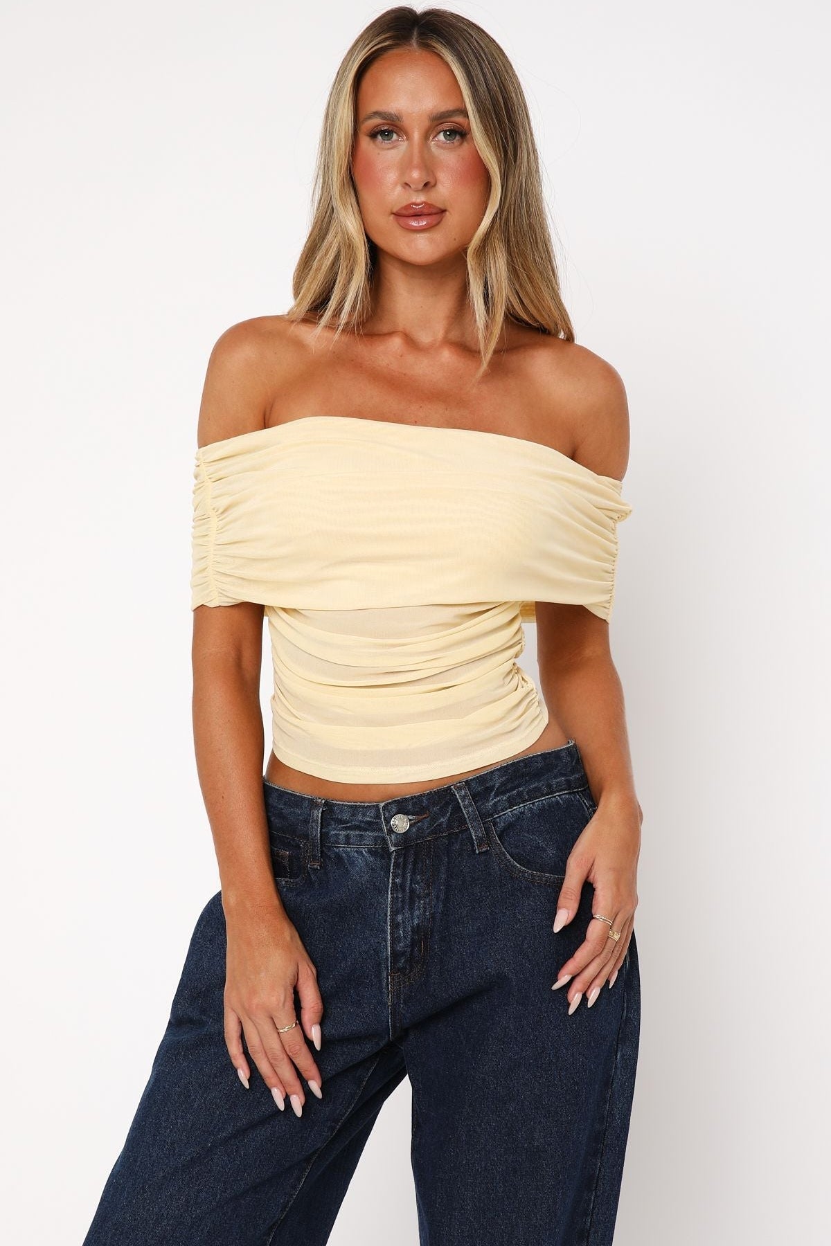 Show Out Mesh Top Lemon
