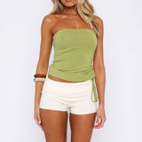 How Will It End Strapless Top Matcha