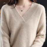 V-Neck Loose Cashmere Autumn Winter Oversize Sweater