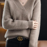 V-Neck Loose Cashmere Autumn Winter Oversize Sweater