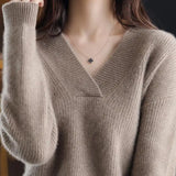 V-Neck Loose Cashmere Autumn Winter Oversize Sweater