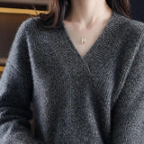 V-Neck Loose Cashmere Autumn Winter Oversize Sweater