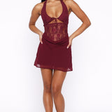 Diamonds Are Forever Mini Dress Burgundy