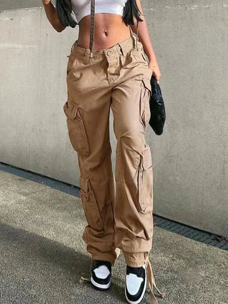 Waist Wide Leg Loose Straight Coffee Autumn Casual Female Trouser