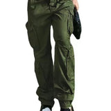Waist Wide Leg Loose Straight Coffee Autumn Casual Female Trouser