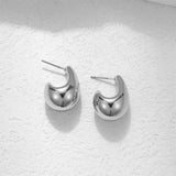Chunky Dome Gold Plated Metal Teardrop Lightweight Statement Wedding Jewelry Earring
