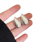 Gold Plated Frosting Drop Women Glossy Stainless Steel Thick TearDrop Jewelry Gifts Earring