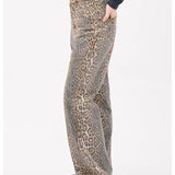 Vintage Leopard Print Wide Leg Panther Denim Jeans