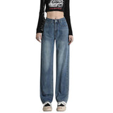 Vintage Wide-Legged Female 2025 New Explosive High-waisted Straight Loose Small Drag Jeans