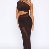 Wanderlust Queen Maxi Dress Chocolate