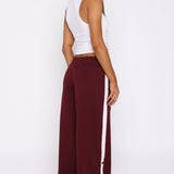 Our Bridges Burned Wide Leg Pants Burgundy