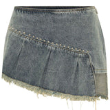 Sweet And Sour Denim Mini Skirt Sand Wash
