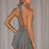 Golden Nights Mini Dress Olive