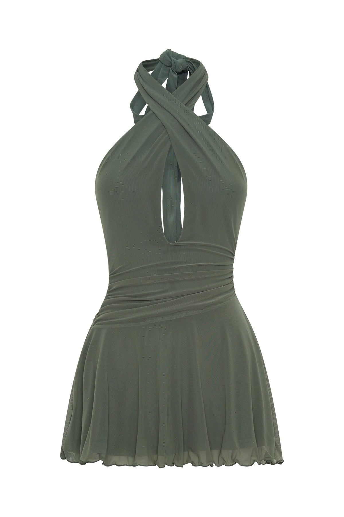 Golden Nights Mini Dress Olive