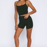 Keep Up High Waisted Shorts 4" Forest