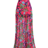 Pam Printed Strapless Slit Maxi Dress