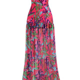 Pam Printed Strapless Slit Maxi Dress