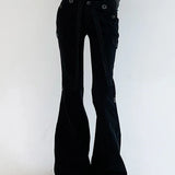 Weekeep Brown Low Rise Slim Flared Bottom