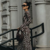 See Through Long Sleeves O-Neck Transparent Boho Dress