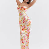 Lucy | Floral Satin Maxi Dress