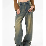 Retro American High-Waisted Drop Streetwear Fashion Denim Jeans