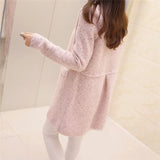 Solid Color Pockets Knitted Sweater Tunic Cardigan